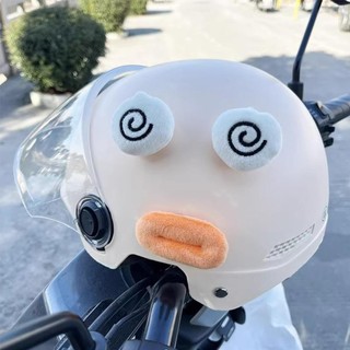 Lookshow 2 Chiếc Dễ Thương Xe Máy Mũ Bảo Hiểm Trang Trí Cho Motocross Full Face Off Road Mũ Bảo Hiểm Miếng Dán Mềm Mại Sang Trọng Miệng Và Mắt To M1X9