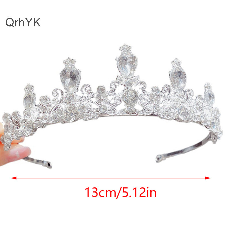 Nhà Máy Thời Trang 2023 Mới Nữ Bé Gái Màu Bạc Vương Miện Mũ Pha Lê Hàn Quốc Tiara Thời Trang Sinh Nhật Đầm Kim Cương Giả Vương Miện Phụ Kiện Tóc QrhYK