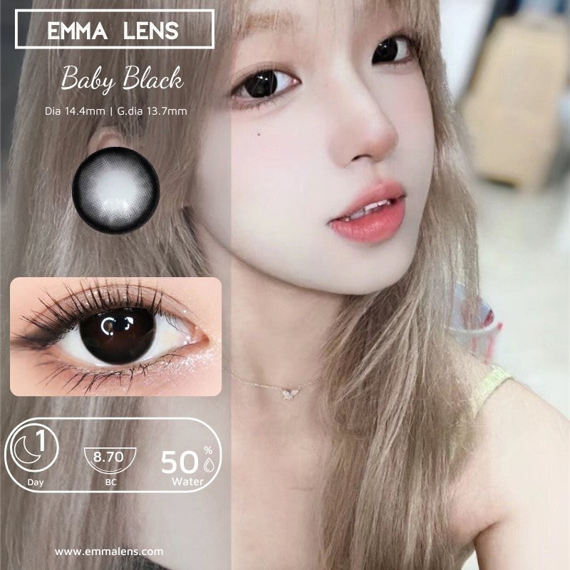 Kính Áp Tròng 1 Ngày Baby Black | Lens 1 Day Đen Baby | Emma Lens