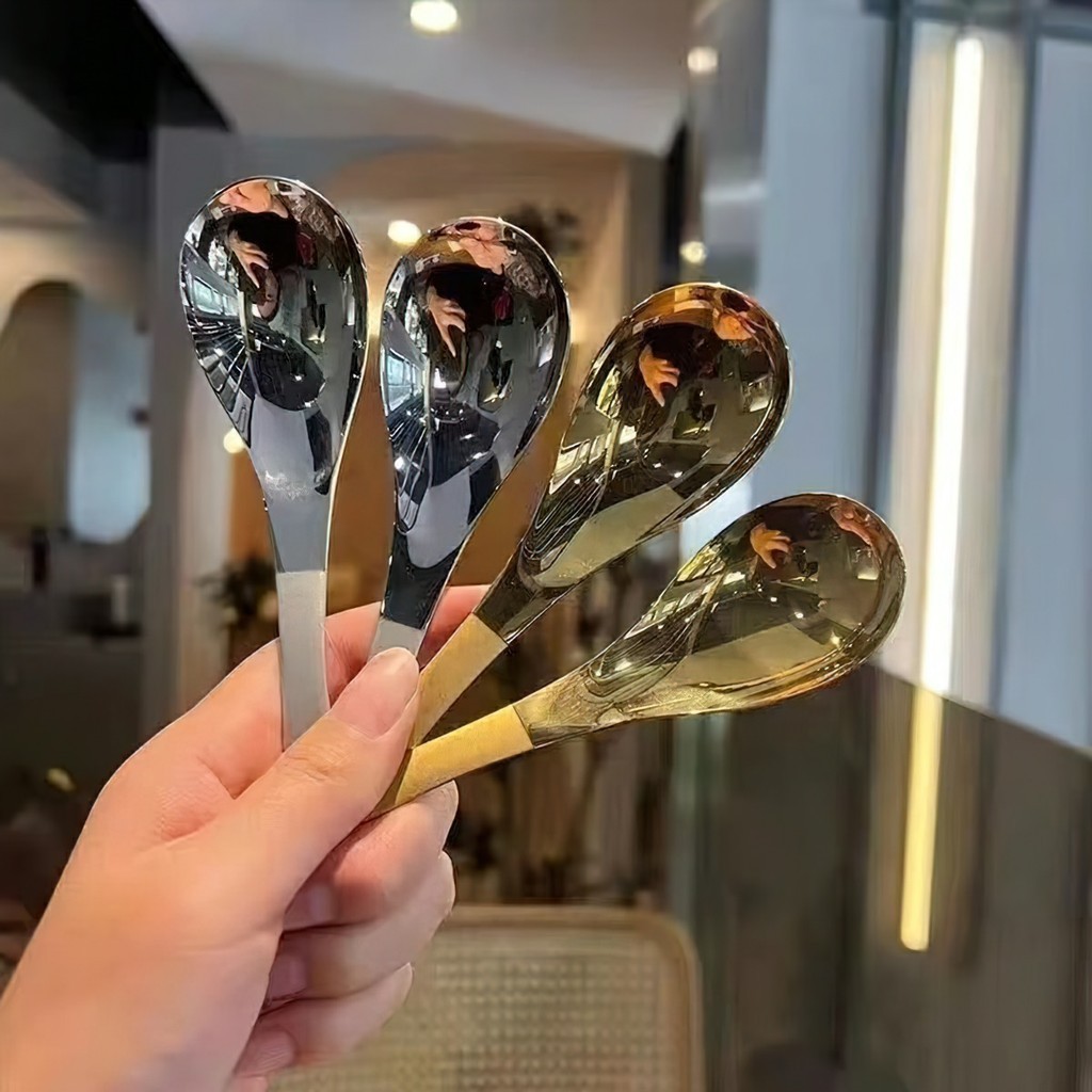 Muỗng Ăn Súp / Uống Nước Bằng Thép Không Gỉ Với Tay Cầm Dài Tiện Dụng 15cm FE123