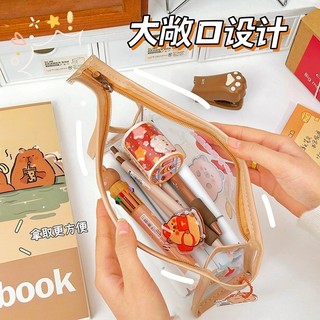 Túi đựng bút Capybara - cỡ lớn bằng nhựa pvc chống nước phong cách basic