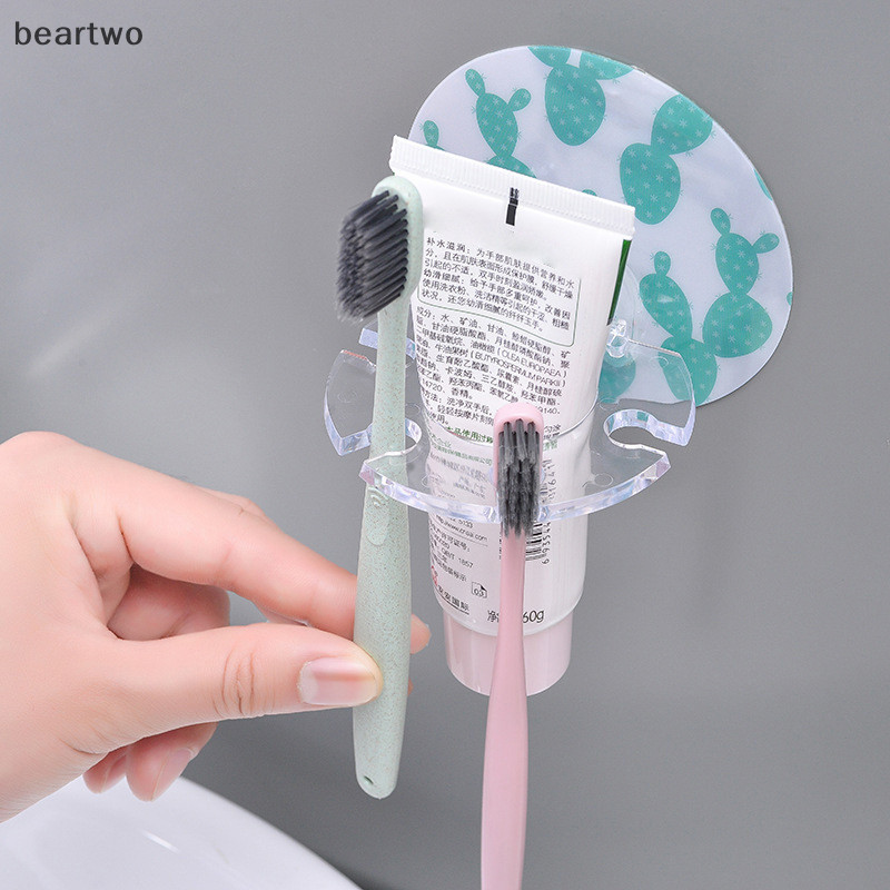 < Beartwo > Khoan phòng tắm tại nhà sáng tạo, Giá đỡ bàn chải đánh răng vui nhộn, Giá đỡ bàn chải đánh răng al treo tường Móc máy cạo râu đẹp
