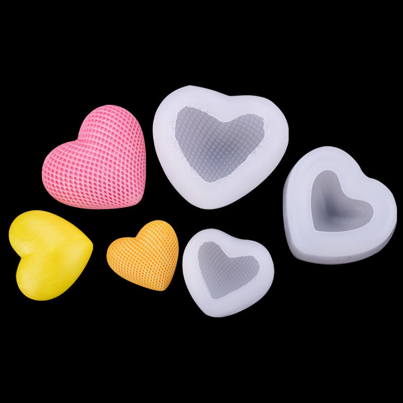3d Dệt Hình Trái Tim Khuôn Silicon Lễ Tình Nhân Series Bánh Mousse Trang Trí Sô Cô La Nướng Hình Trái Tim Món Tráng Miệng Khuôn Silicon