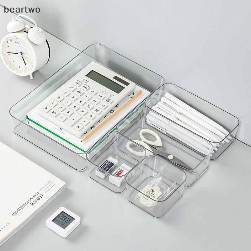 < Beartwo > Hộp Bảo Quản Để Bàn Ngăn Kéo Hộp Chia Hộp Đựng Ngăn Kéo Tổ Chức Bàn Hộp Trang Sức Hộp Sắp Xếp Trang Điểm Hộp Bảo Quản Trong Suốt Đẹp