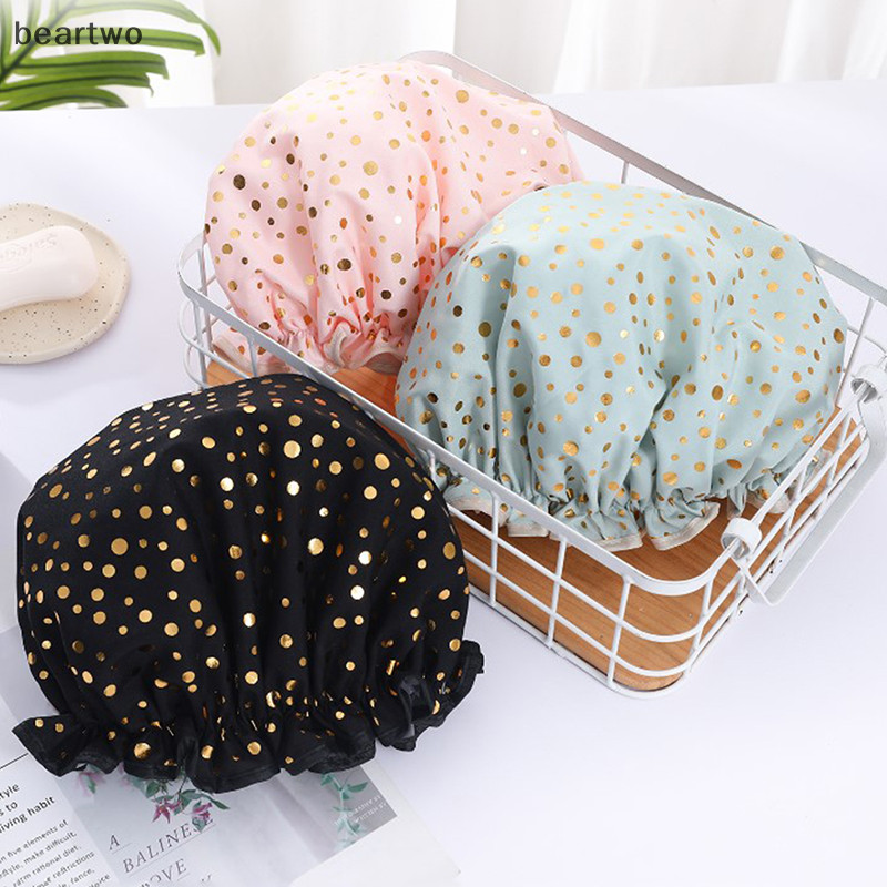 < Beartwo > Vòi hoa sen chống thấm nước Đôi co giãn Dầu gội chống bụi và chống thấm nước Polyester Vỏ tóc dày Vòi hoa sen nữ đẹp