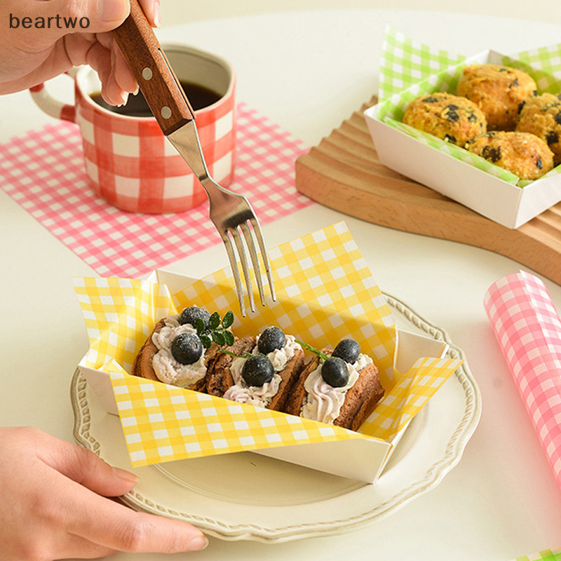 < Beartwo > 100 Chiếc Giấy Sáp Sandwich Giấy Bọc Chống Mỡ Giấy Chiên Không Khí Đẹp
