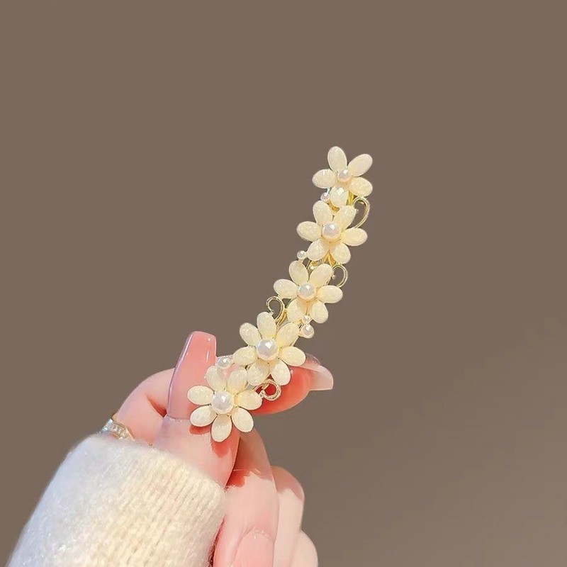 Mauropoli [Sẵn Sàng] Kẹp Tóc Ngọc Trai Ngọt Ngào Nữ Xuân Hè Phong Cách Mới Hoa Nhỏ Mỏ Vịt Kẹp Sang Trọng Nổ Kẹp Bên Tinh Tế Kẹp Tóc
