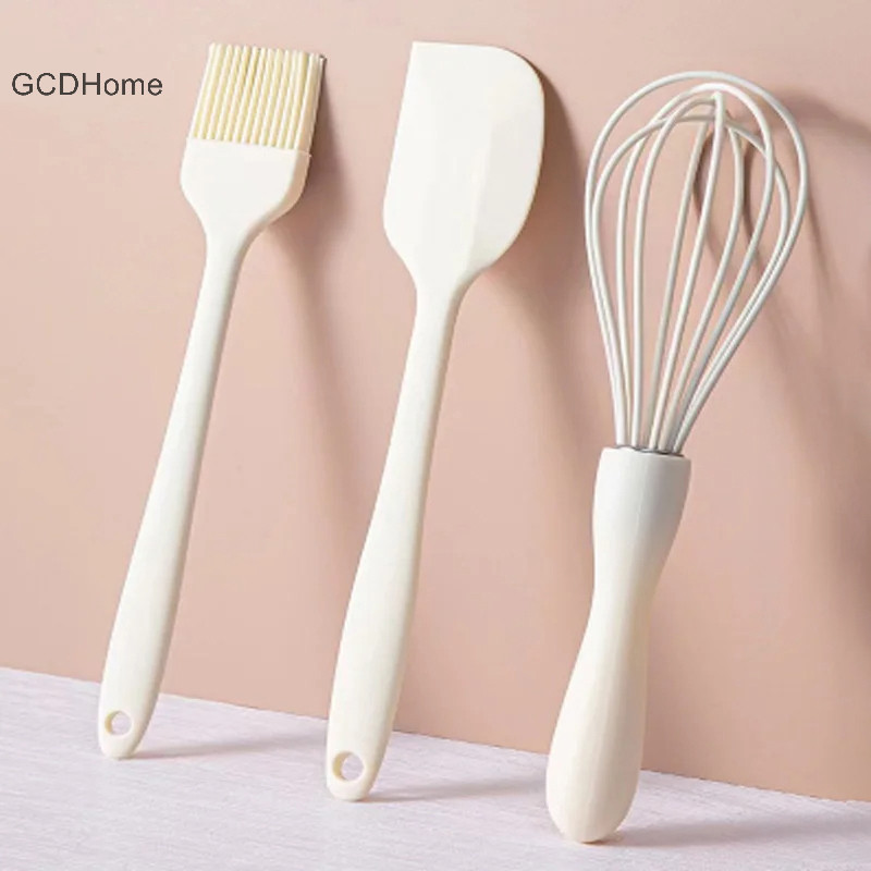 Gcdhome 3 Bộ Nướng Bánh Thực Phẩm Silicon Chịu Nhiệt Kem Cạp Trứng Đánh Mỡ Bàn Chải Nhà Bếp Bánh Nướng Dụng Cụ HOT