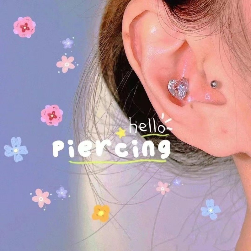 [Yunyuan] Siêu Flash Ngôi Sao Tình Yêu Móng Tay Cochlear Từ Tính Không Đấm Xương Tai Từ Tính Móng Tay Nam Châm Xương Tai Kẹp
