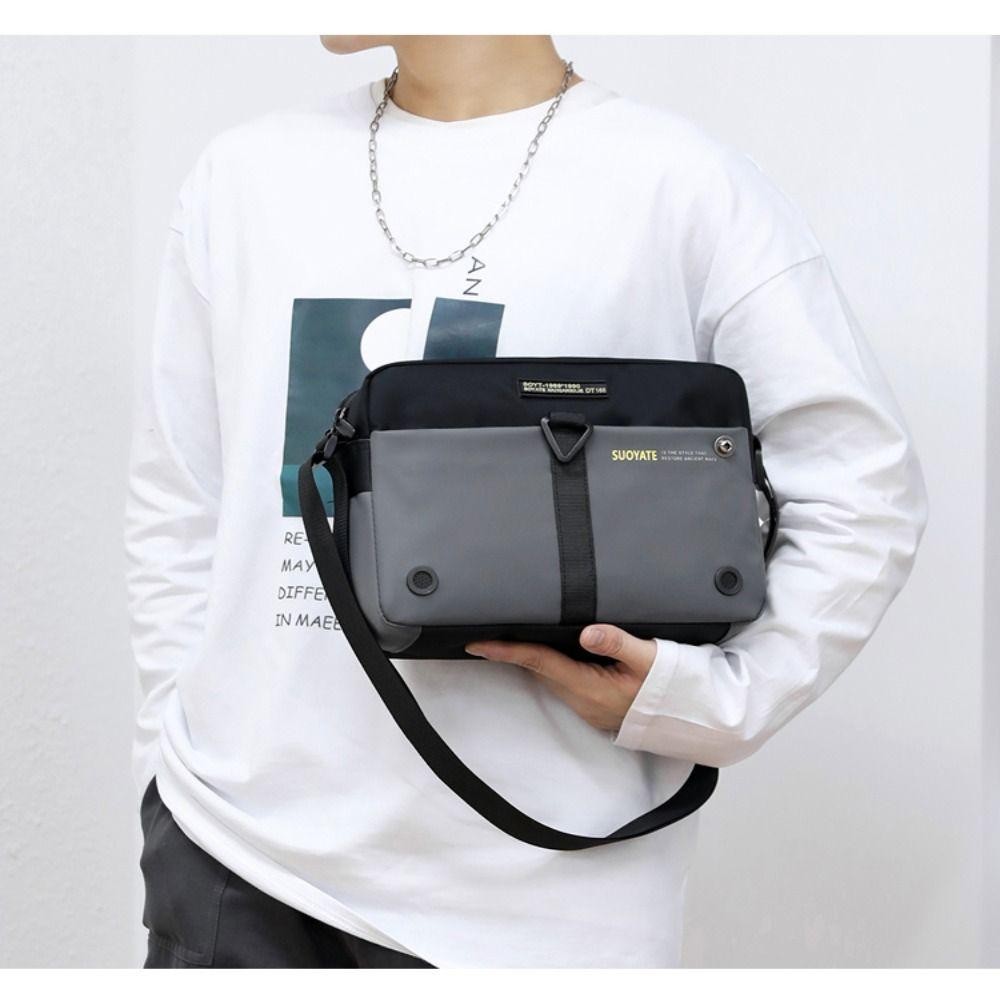 HOBBYIN Túi đeo chéo nam HOBBYIN, Túi đeo vai du lịch sức chứa lớn nhiều lớp, Túi xách Nylon di động Túi Messenger ngoài trời