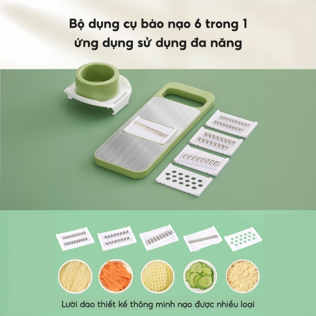 Nạo Rau Củ, Nạo Đa Năng Tích Hợp 5 Lưỡi Nạo Kèm Tay Cầm FE123