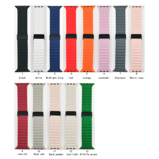 Dây Đeo Đại Dương Gấp Khóa Từ Tính Dây Silicon Cho Apple Watch iwatch Ultra 2 49mm 45mm 44mm 42mm Series 9 8 7 SE 6 5 4