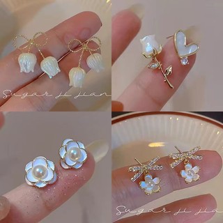 Bông tai nơ hoa cổ tích bông tai tinh tế cao cấp