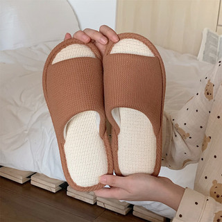 XIXITIAO Dép Thời Trang Bé Gái Hút Mồ Hôi Bốn Mùa Sử Dụng Tại Nhà Thời Trang Màu Trơn Tắt Tiếng Vải Lanh