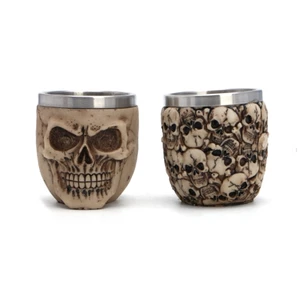 PCF * Cốc uống nước bằng nhựa bằng thép không gỉ Skeleton Skull Cốc cà phê Trang trí Halloween