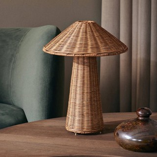 Trang Trí Nhà Cửa Nấm Đèn Bàn Retro Mây Phong Cách Bắc Âu Đèn Sáng Tạo Phòng Ngủ Học Tập