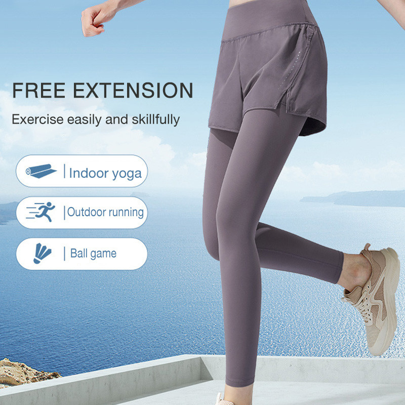 Ảnh CAMEL CROWN Quần Yoga Nữ Thu Đông Cao Cấp Plus Nhung Giả Hai Mảnh Quần Thể Thao 2