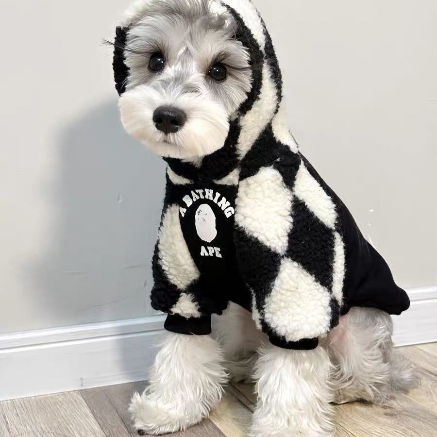 Mùa Thu Đông Chó Ấm Áp Quần Áo Thú Cưng Plus Quần Áo Lông Cừu Dày Chó Nhỏ Schnauzer Chống Trơn Teddy Pomeranian Q9XM * - & *