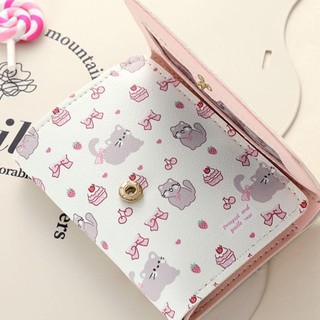 Ví đựng tiền xu ROOMYCO, Ví ngắn da PU nơ, Quà tặng túi đựng tiền hoạt hình Kitty dễ thương