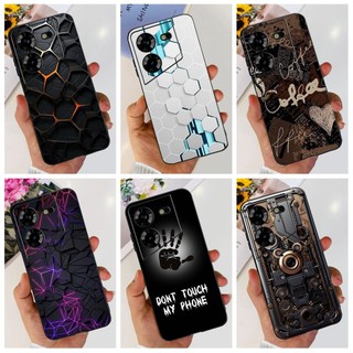 Dành Cho Tecno Pova 5 4G LH7n Ốp Lưng Đá Cẩm Thạch Sang Trọng Mềm Màu Đen Silicon Ốp lưng Cho Tecno Pova5 2023 Ốp Lưng Chống Sốc