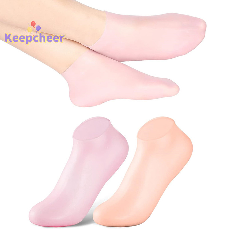 [Keepcheer] Tất chân dưỡng ẩm bằng silicon Massage chân Massage tẩy tế bào chết Tất Gel thoáng khí Loại bỏ da chết Dụng cụ chăm sóc bàn chân chống nứt nẻ [Mới]