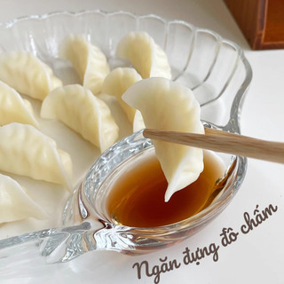 Đĩa thủy tinh hình vỏ sò dày dặn đựng thức ăn kèm ngăn nước chấm tiện lợi cao cấp