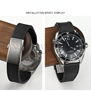 Kẻ Sọc FKM Fluoro Dây Đeo Đồng Hồ Silicon Dây Đeo Đồng Hồ Cho SEIKO Diver Lặn Đồng Hồ Dành Cho Nam Nữ Vòng Tay Với 316 Chắc Chắn Khóa Thép Không Gỉ
