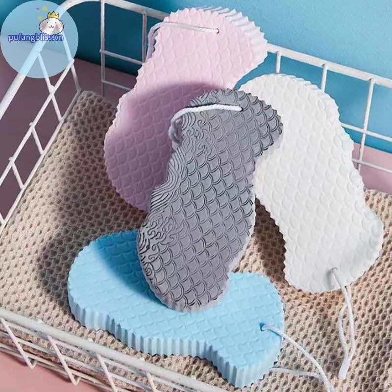 Pufangbliss Mềm Tẩy Tế Bào Chết Tắm Bọt Biển Bàn Chải Tắm Tẩy Da Toàn Thân Tẩy Tế Bào Chết 3D Bọt Biển Tắm Trẻ Em Máy Mát Xa 1PC VN
