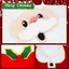 Vỏ nắp bồn cầu Giáng sinh CHEESELY, Vỏ bọc bồn cầu người tuyết bằng vải Polyester, Bộ nắp bồn cầu ông già Noel in hình nai sừng tấm DIY tại nhà