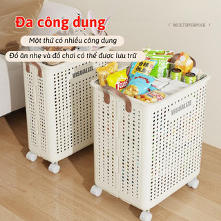 Kệ Đựng Quần Áo Có Bánh Xe Bunnies Giỏ Đựng Quần Áo Đồ Giặt Dễ Di Chuyển Gấp Gọn Tiết Kiệm Diện Tích Lỗ Thoáng Khí