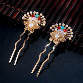 Mũ đội đầu Hanfu cổ đầy đủ Bộ phụ kiện tóc Cloisonne Ming Made Hair Crown Cloisonne Kẹp tóc Phoenix Tua Rua Burn Blue 10.15