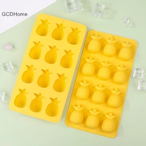 Gcdhome 12 Lỗ Dứa Khuôn Silicon DIY Maker Khay Đá Bánh Sô Cô La Cookie Mousse Muffin Xà Phòng Nướng Khuôn Nóng