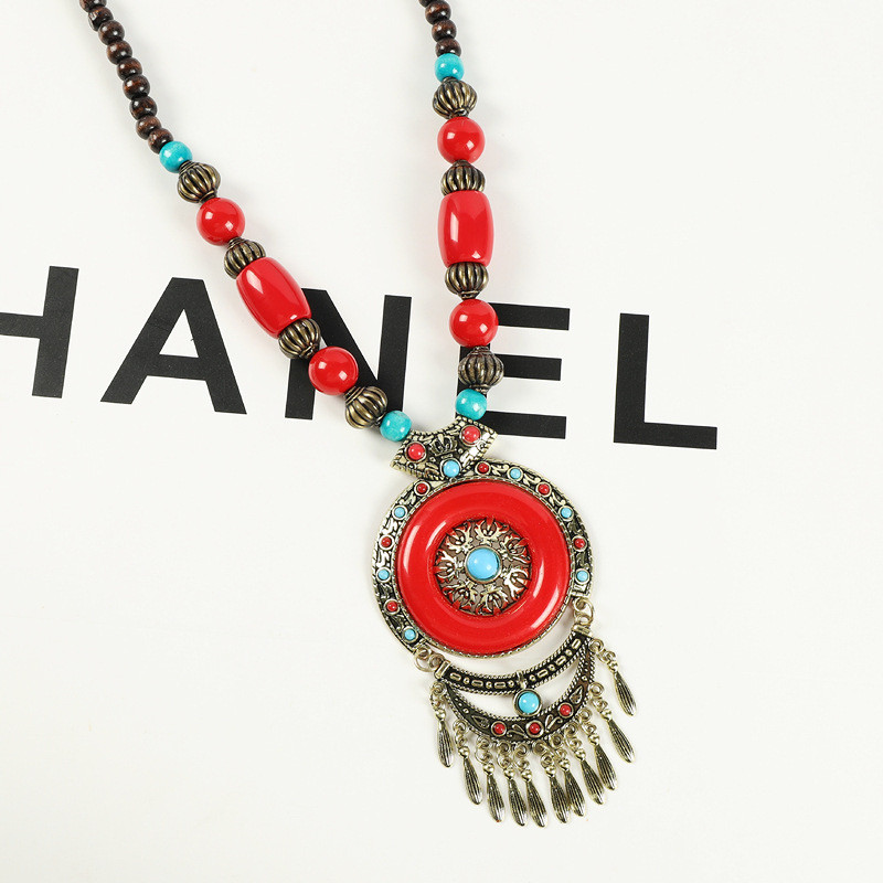 Ghgl❤️Châu Âu Mỹ Retro Thời Trang Vòng Cổ Bohemian Phong Cách Dân Tộc Dài Phóng Đại Chuông Áo Len Dây Xích Nữ Tây Tạng Phụ Kiện