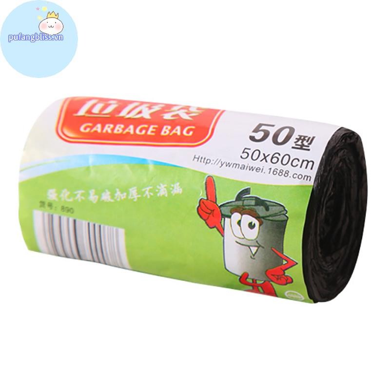 Pufangbliss 1 Cuộn 50 * 60cm Túi Đựng Rác Một Màu Dày Tiện Lợi Môi Trường Túi Đựng Rác Nhựa Dùng Một Lần Túi Nhựa Đen Rác VN