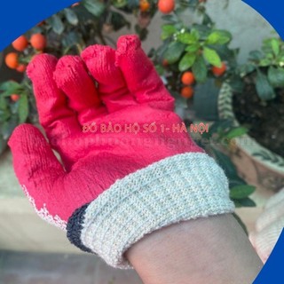 Bịch 10 đôi găng gang tay vải PHỦ SƠN ĐỎ bảo hộ lao động, gang lao động