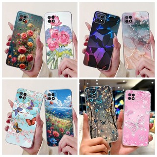 Dành Cho OPPO A53 5G Ốp Lưng Hoa Đẹp Đá Cẩm Thạch Mềm Mại Trong Suốt Silicon Điện Thoại Cho OPPO A72 A73 5G CPH2161 Vỏ Chống Sốc