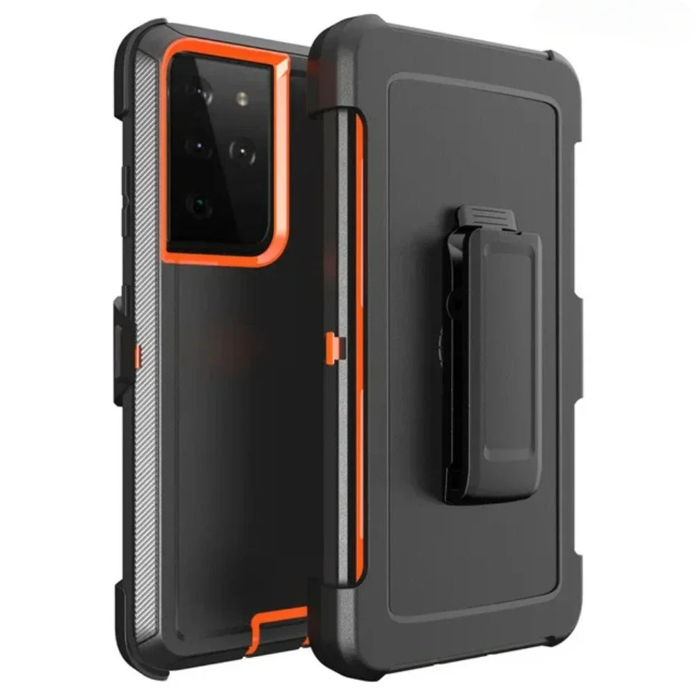 Vỏ giáp chắc chắn 3IN1 có kẹp cho Samsung Galaxy S26 S25 S24 S23 Ultra Plus FE A06 A16 A55 A35 A25 A15 5G PC + TPU Otter Cover Box