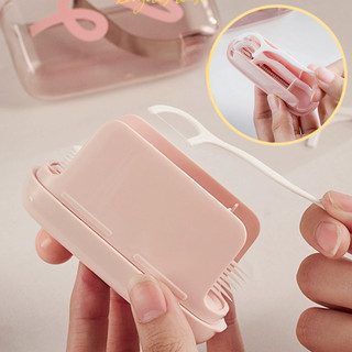 Hộp Đựng Tăm Chỉ Nha Khoa Mini Nhấn Lấy Tăm Tự Động, Bỏ Túi Nhỏ Gọn Chống Nước Chống Bụi Bẩn