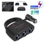 Bộ sạc ô tô Bộ chuyển đổi 12V 24V 3 Ổ cắm bật lửa thuốc lá Bộ chia USB kép LED xe hơi Sạc nhanh cho iP GPS Dashcam