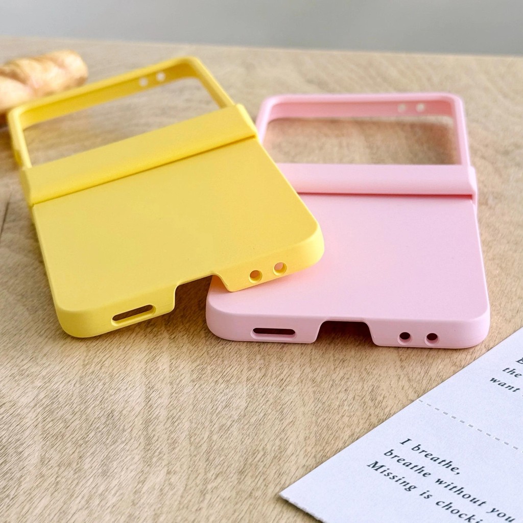 Vỏ bảo vệ bản lề Macaron màu trơn cho Samsung Galaxy Z Flip 7 6 5 4 3 Flip7 Flip6 Flip5 Vỏ cứng