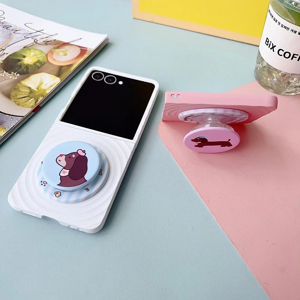 Ốp điện thoại đứng hoạt hình 2 trong 1 có thể tháo rời cho Samsung Galaxy Z Flip 7 6 Flip7 Flip6 Flip5 Vỏ bảo vệ