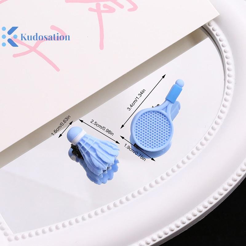 Kudosation Một Cặp Thể Thao Mùa Cầu Lông Vợt Kẹp Tóc Cá Tính Dễ Thương Nổ Kẹp Bé Gái Mũ Sáng Tạo Trẻ Em Phụ Kiện Tóc Đồ Trang Trí