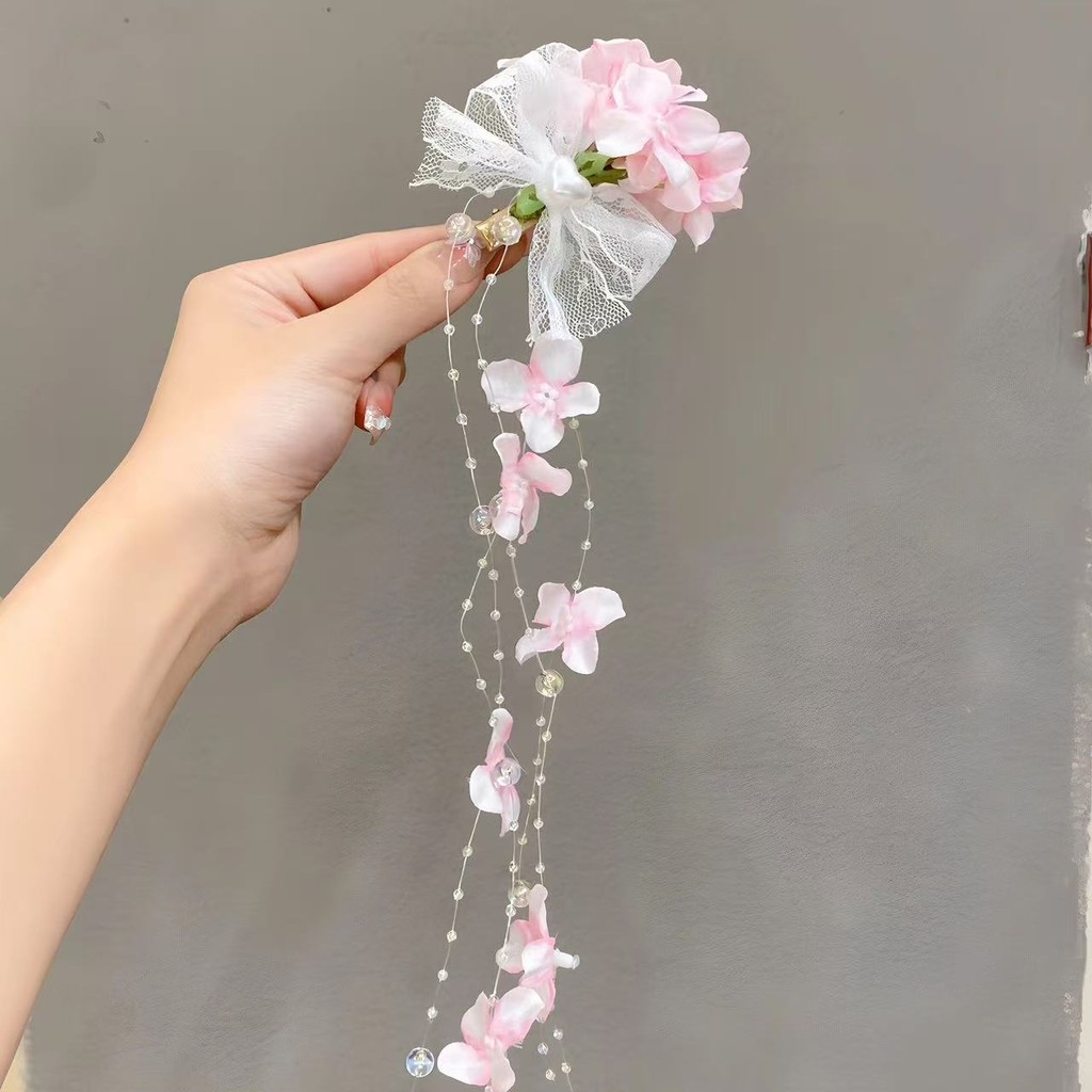 Kẹp tóc tua rua hoa thời trang dành cho nữ Quà tặng ngày lễ