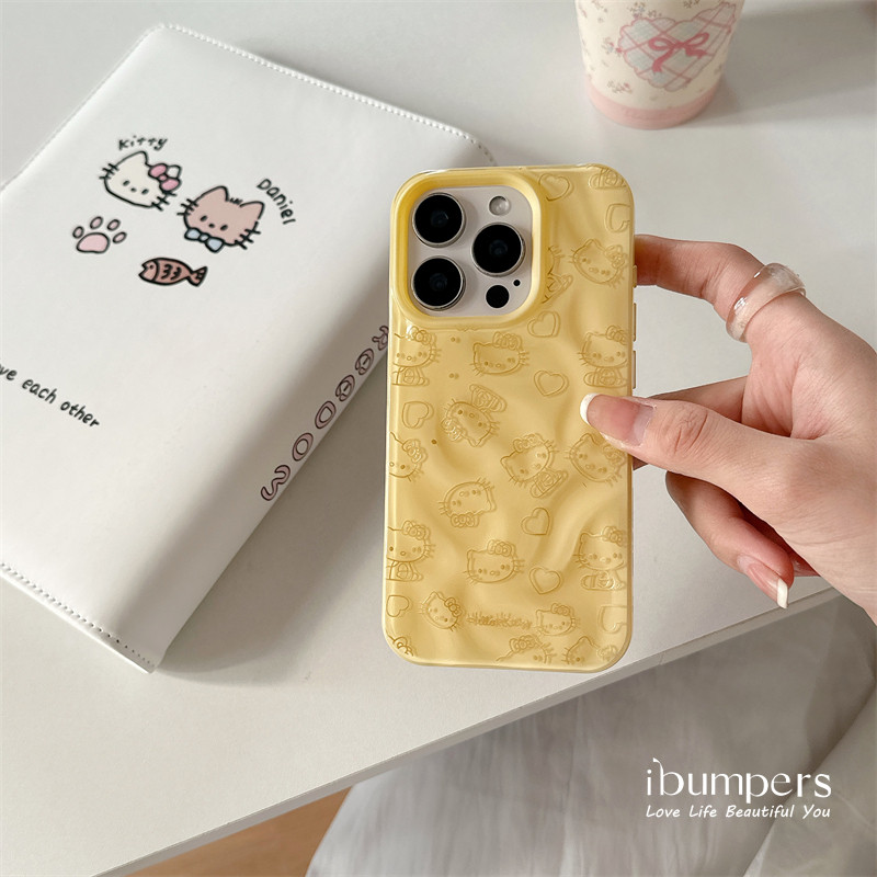 ibumpers Ốp Điện Thoại iPhone Họa Tiết Hello Kitty Màu Hồng Hợp Thời Trang Cho IPhone 11 12 13 14 15 16 Pro Max Ốp Lưng Thiên Thạch Màu Kẹo Silicon Mềm Chống Sốc