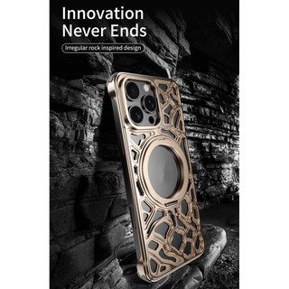 [JLK] Ốp Điện Thoại Không Khung Hợp Kim Nhôm Từ Tính Cho iPhone 17 Air 15 16 Pro Max Với 360° Vỏ kim loại chống sốc đứng