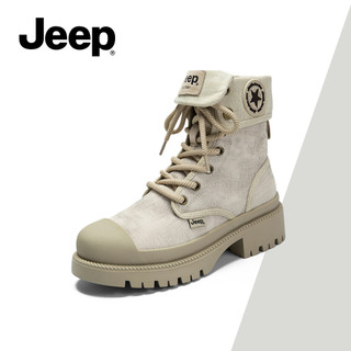 Giày Martens nữ JEEP Mùa xuân mới, Mũ bảo hộ lao động cổ điển của Mỹ, Giày bốt đến mắt cá chân có sẵn ngoài trời, Áo cao đế dày