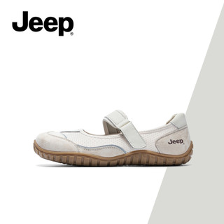 JEEP Flat Mary Jane Giày Nữ Mùa Hè Velcro Thoáng Khí Thể Thao Giày Thoải Mái Nhẹ Nông Miệng Giày