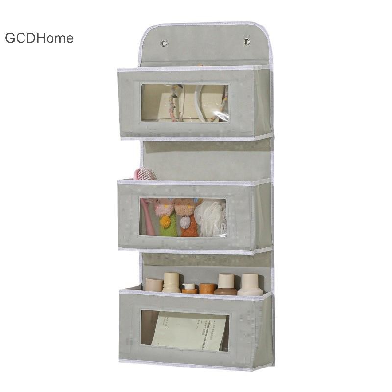 Túi treo tường vải màu xám đa năng GCDHome Túi vải nhiều ngăn có móc cửa sổ cho văn phòng, tủ quần áo HOT