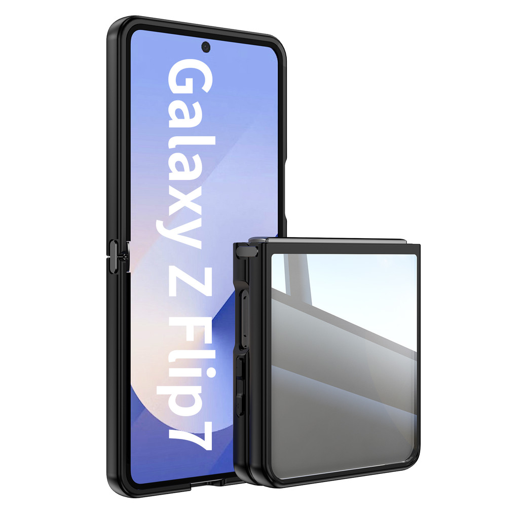 Ốp Điện Thoại Giáp Trong Suốt Cho Samsung Galaxy Z Flip 7 fe 6 5 Flip7 Flip6 Flip7 5G TPU + PC Slim Rugged Vỏ Bảo Vệ