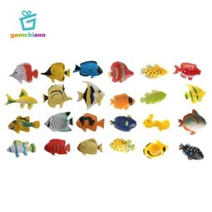 Gamchiano 24 mảnh Nhựa Động Vật Biển Mô Hình Cá Đồ Chơi Giáo Dục Đảng Túi Chất độn